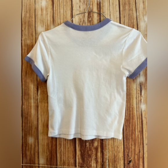 Levi's Women's Graphic Ringer Crop Mini Tee Harper Geo Batwing Bright White S - Picture 3 of 6